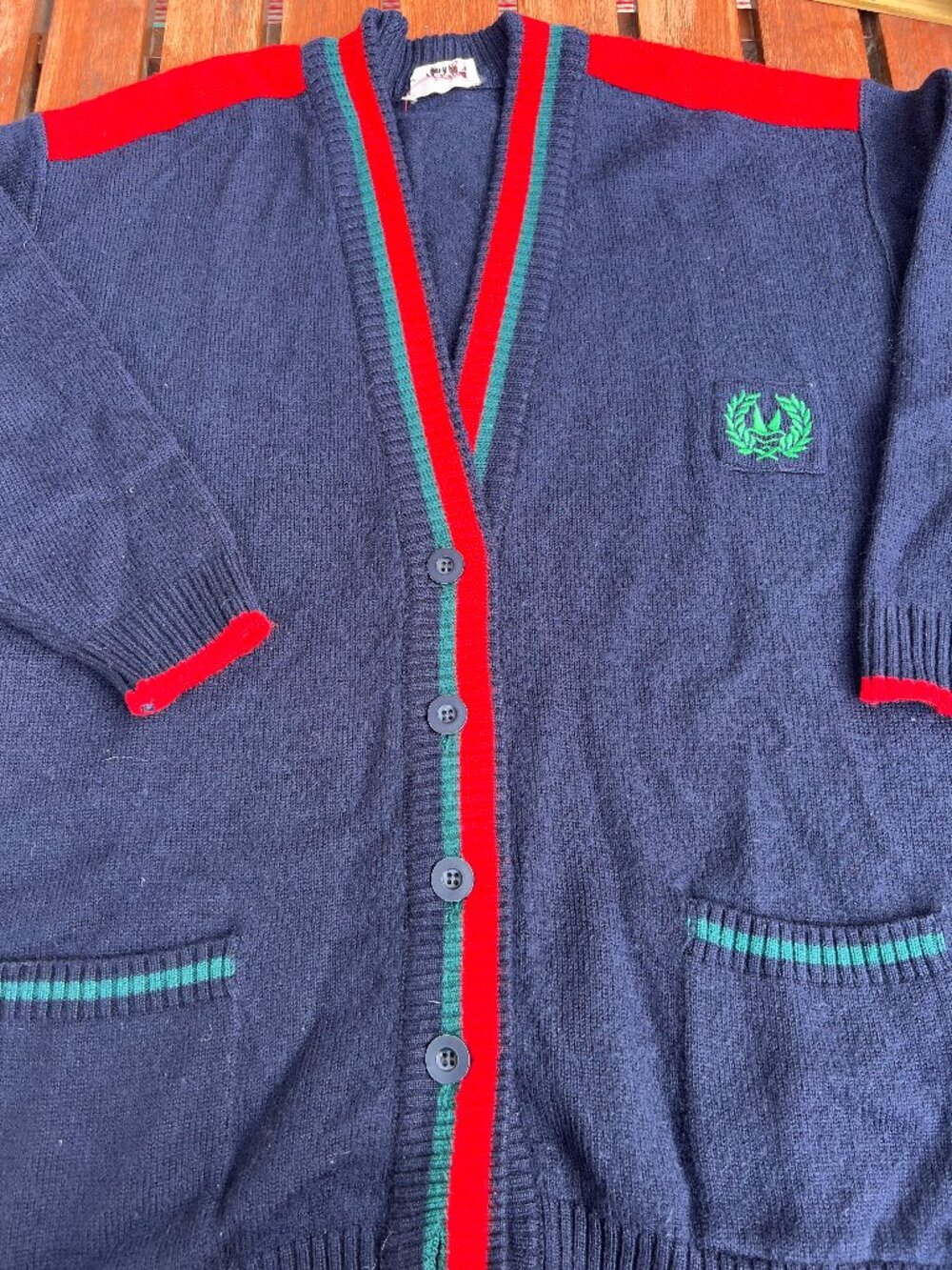 vtg cardigan wool blend made in Italy preppy academia LG womens y2K